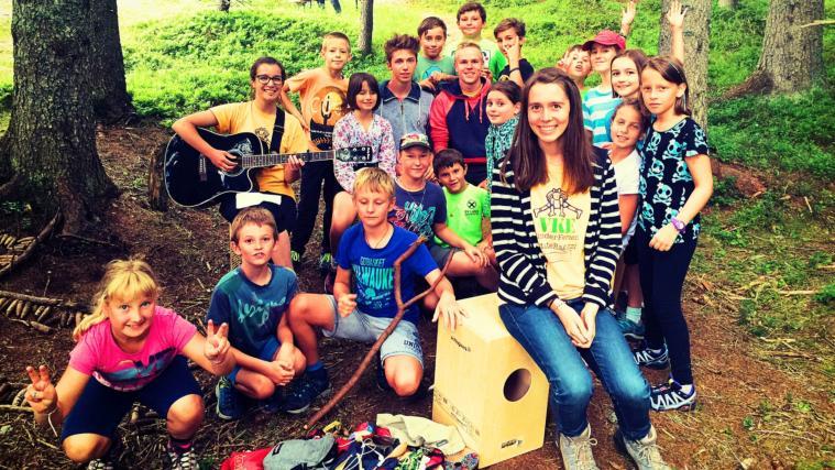 Cajon-Workshop mit den VKE-Kids am Vigiljoch, Sommer 2016